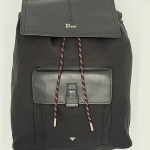 Dior Men’s Black Canvas & Leather Backpack – Made in Italy (Style No. 24-BO-1107